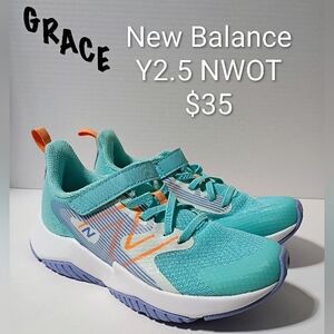 New Balance Kids' Aqua and Orange Sneakers